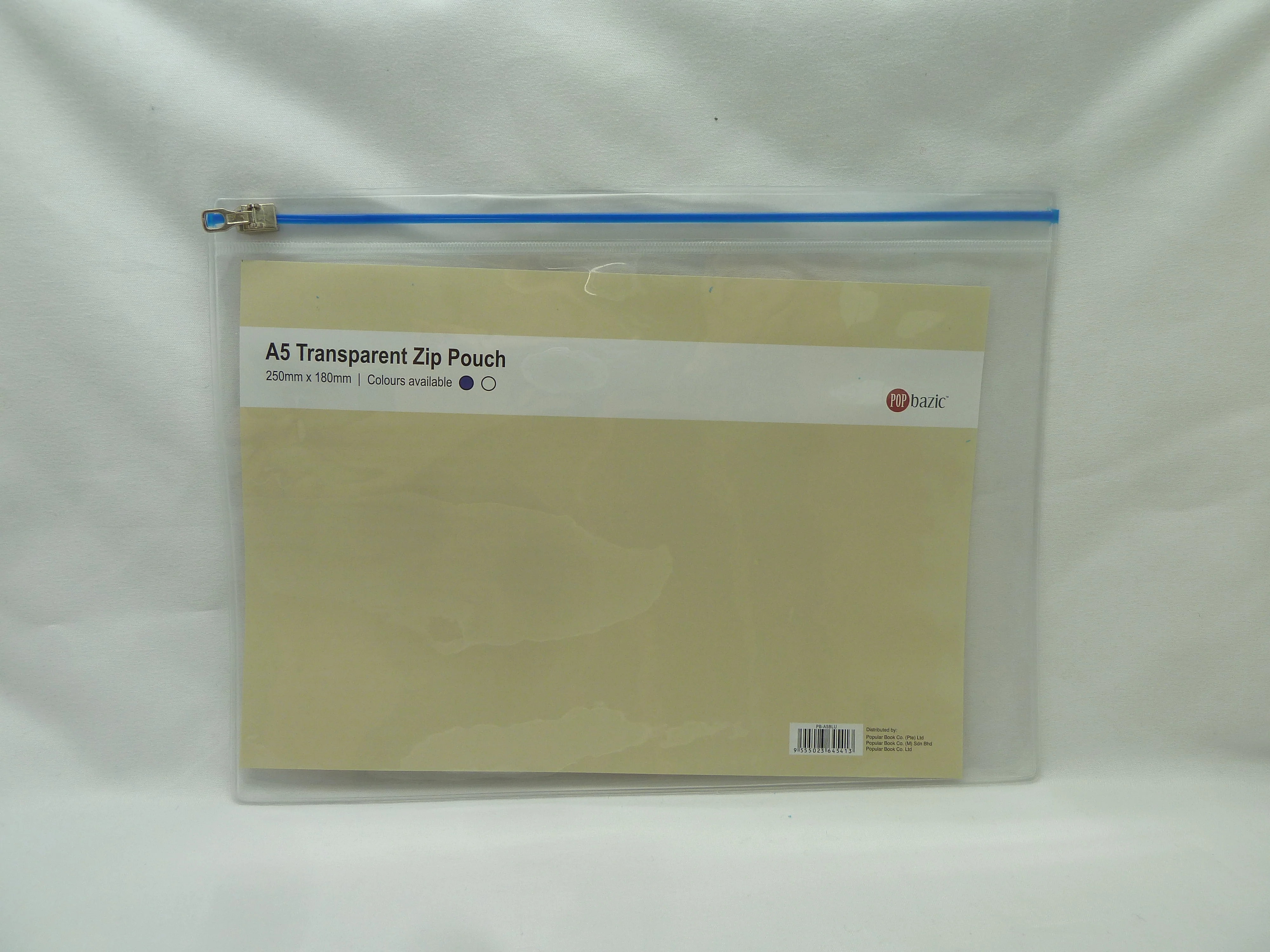 Pop Bazic A5 Transparent Zip Pouch 250mm X 180mm - Image 2