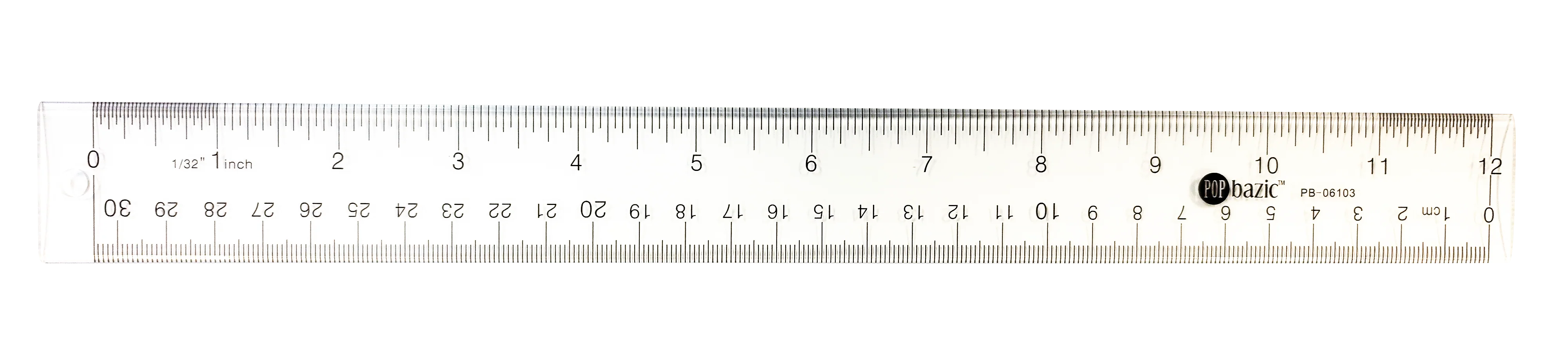 POP Bazic Acrylic Transparent Ruler PB06101 - Image 2