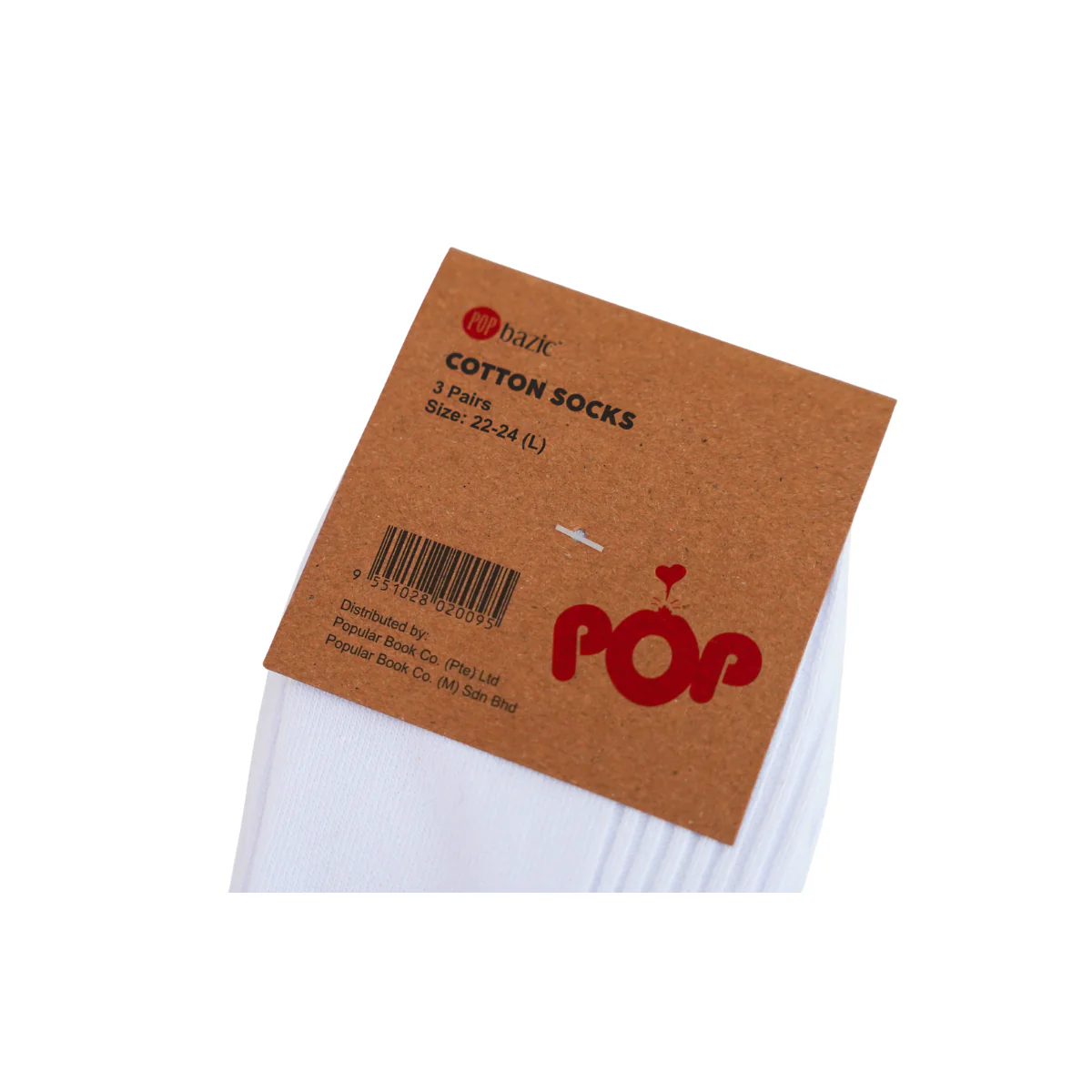 Pop Bazic School Socks 3 Pair (L 22-24) - Image 2