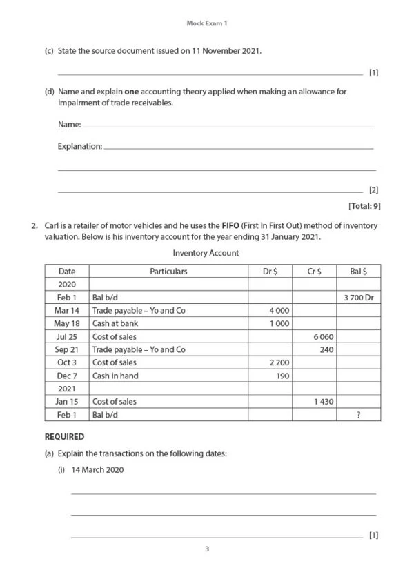 Practice Makes Perfect O-Level Principles of Accounts (Mock Examination Papers) - Image 4