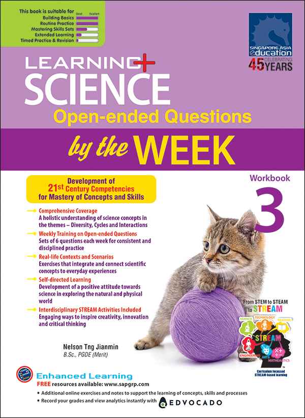 Primary 3 LEARNING+ SCIENCE Open-Ended Questions by the WEEK Workbook 3