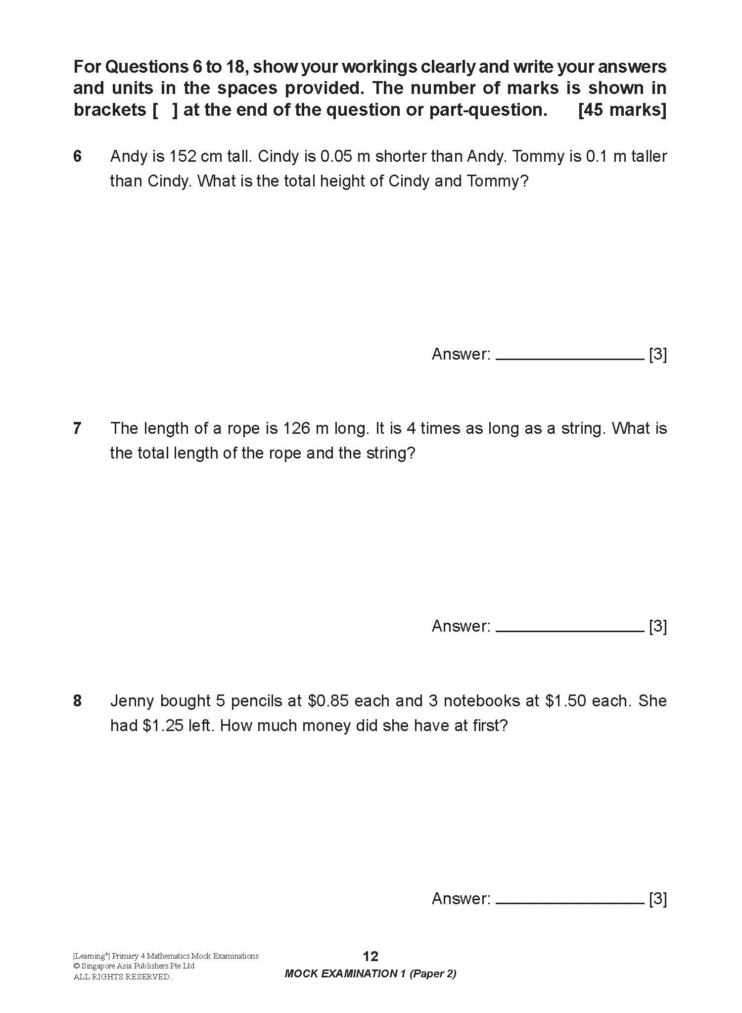 Primary 4 LEARNING+ Mathematics Mock Examinations-3rd Edition - Image 4