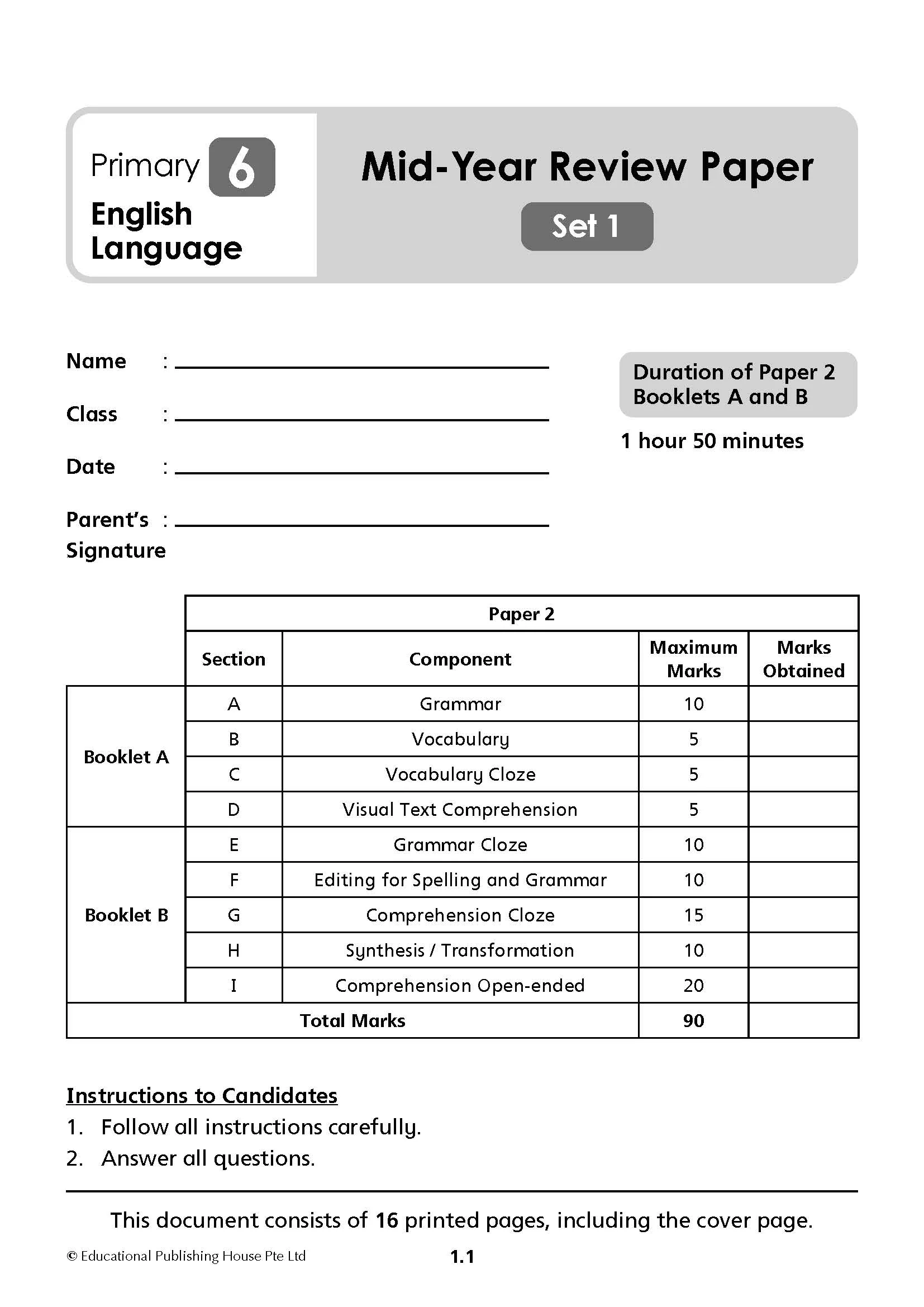 Primary 6 English Mid-Year Review Papers - Image 3