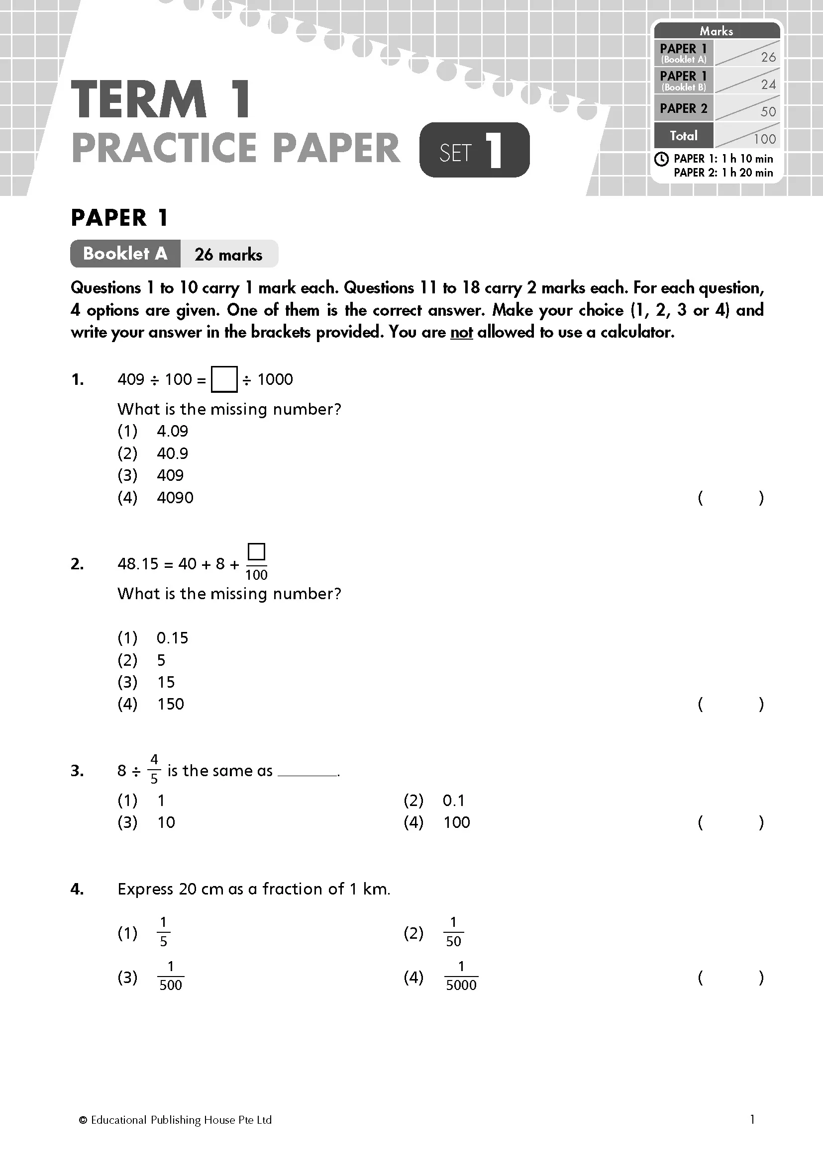 Primary 6 TOP Mathematics Practice Papers - Image 3