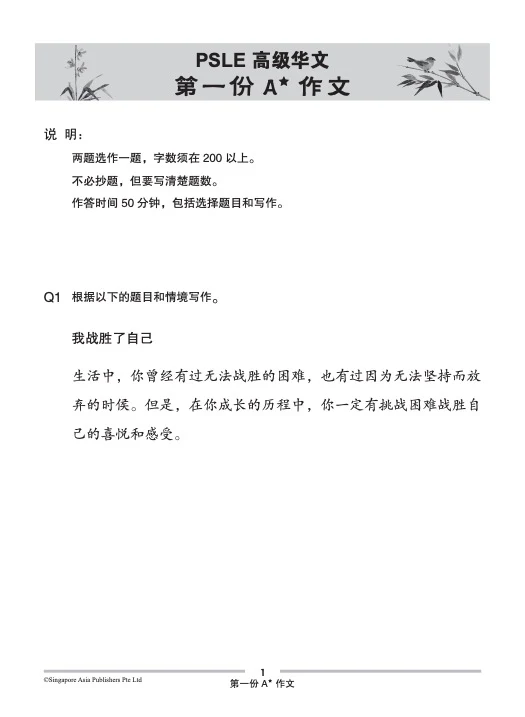 PSLE SCORE 高级华文A*作文 (PSLE SCORE Higher Chinese A* Compositions) - Image 3