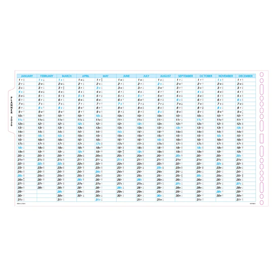 R'fillae 4068 A5/a6 Yearly Planner Diary Refill (2-fold)