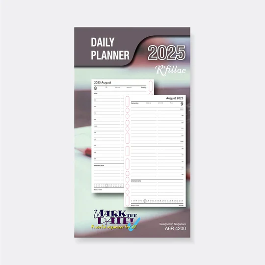 R'fillae 4200 A5/a6 Daily Planner Refill (one Day Per Page) (2025) - Image 3