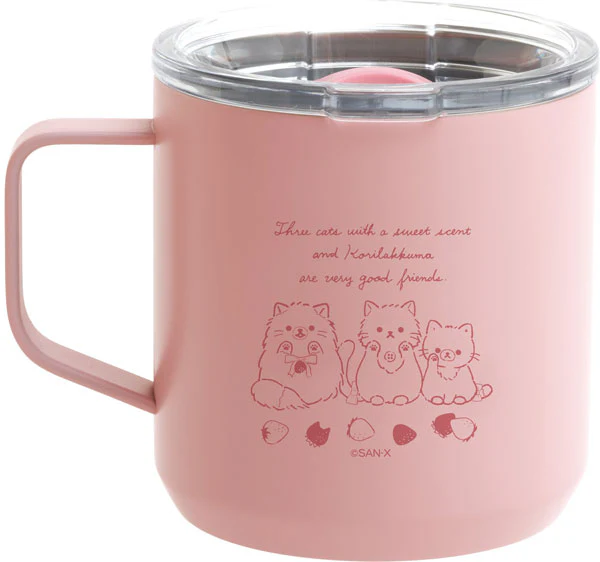 RILAKKUMA STRAWBERRY CAT S.STEEL MUG KA15001 - Image 2