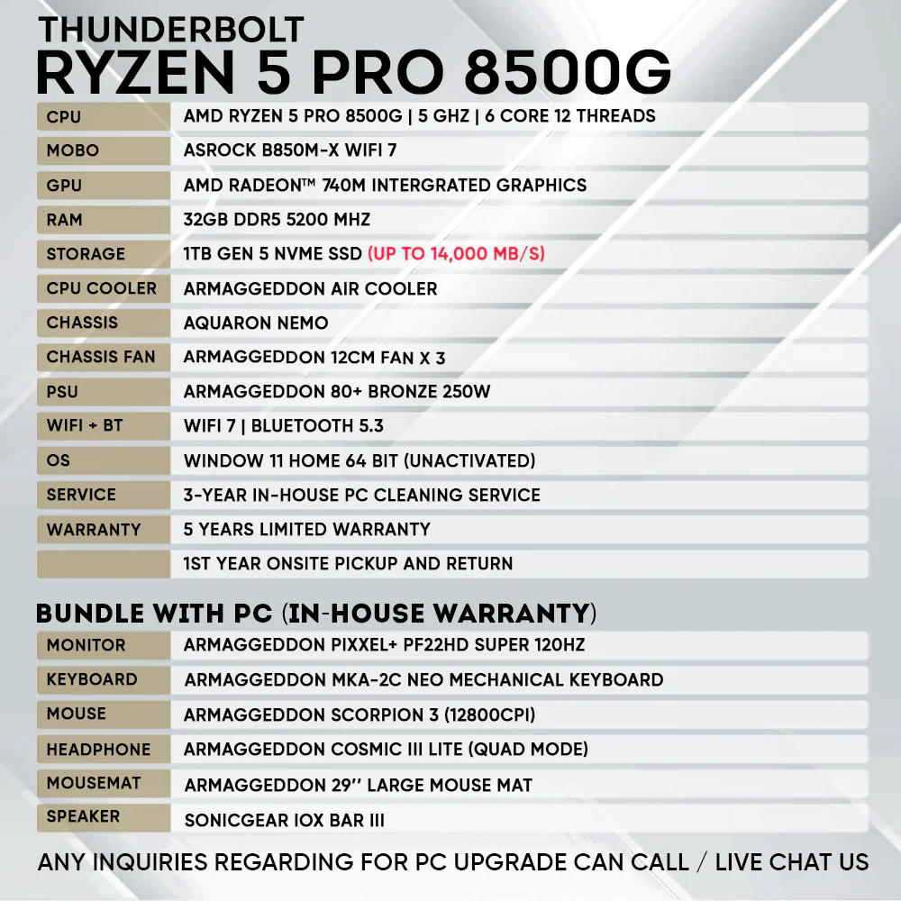 Armaggeddon RYZEN 5 PRO 8500G High-Speed Home & Office PC - Image 3