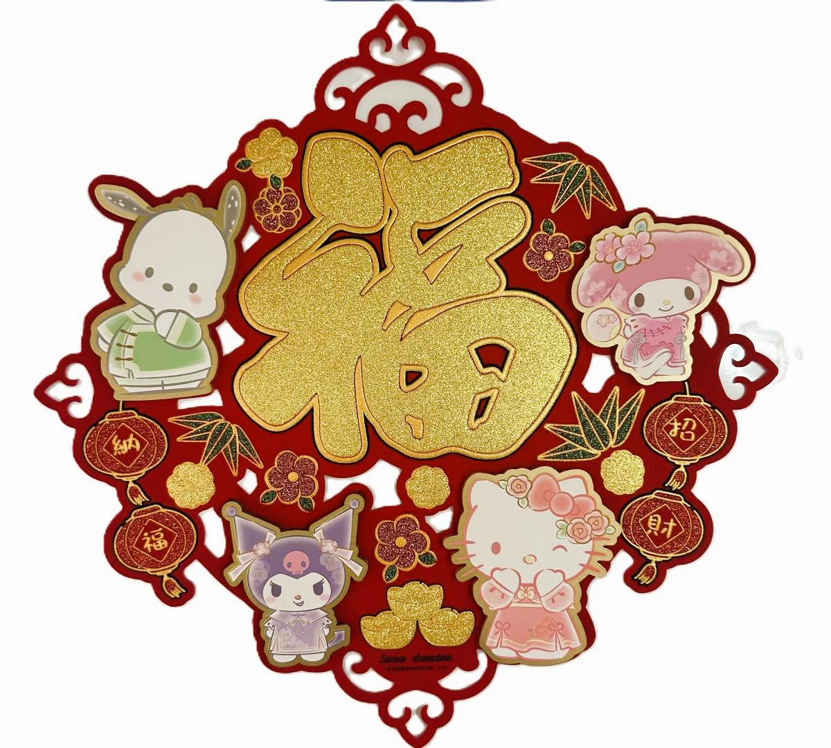 SANRIO CNY DECO FLOCKED FABRIC PATCH DF2602
