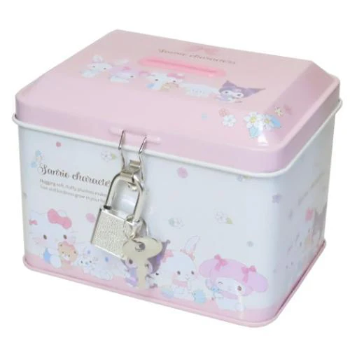 Sanrio Metal Tin Coin Bank - Pink