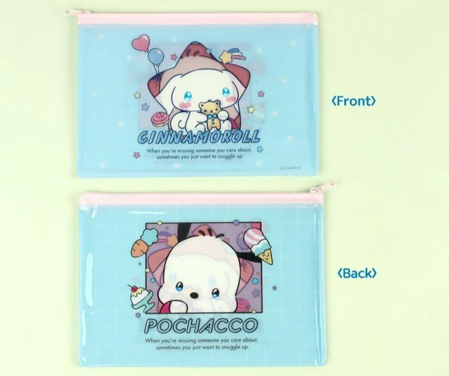 SANRIO NEW RETRO FLAT ZIPPER POUCH - CINNAMOROLL & POCHACCO - Image 3