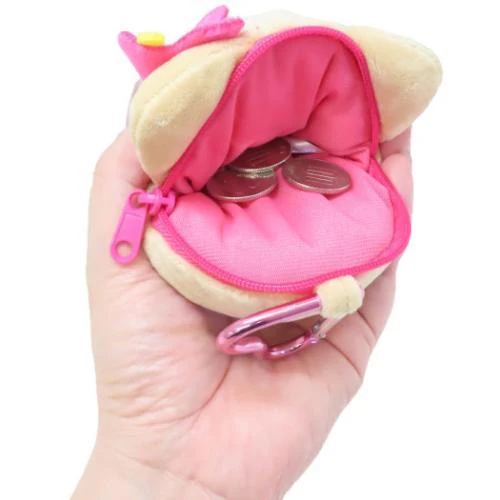 Sanrio Sunburn Hello Kitty Plush Zipper Mascot Pouch With Carabiner - Image 3