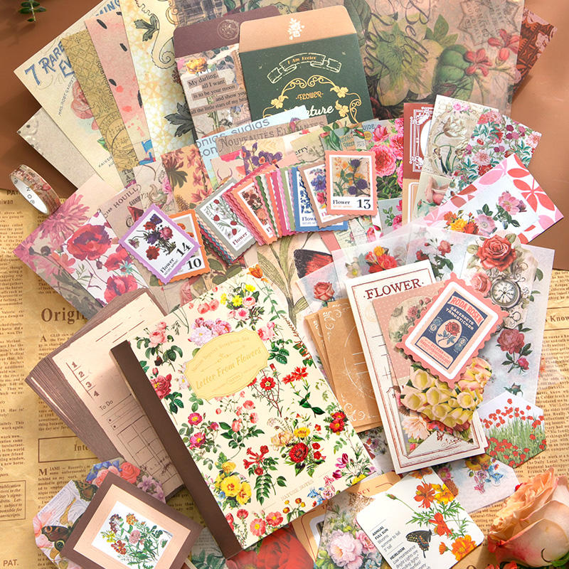 Scrapbooking Stickers and Notebook Set, Flower XM2409 - Image 2
