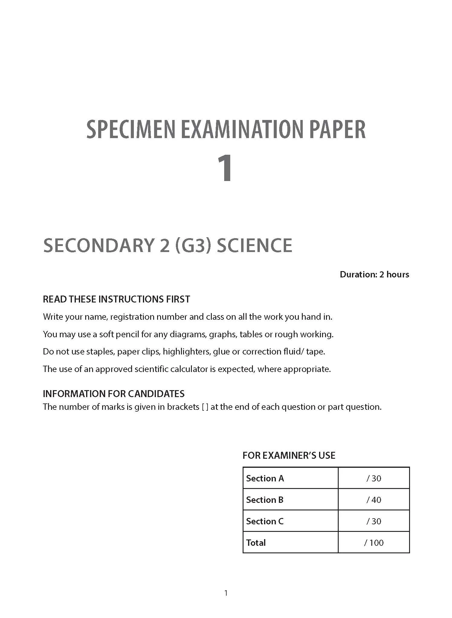 Secondary 2 Science (G3) Examination Practice - Image 3