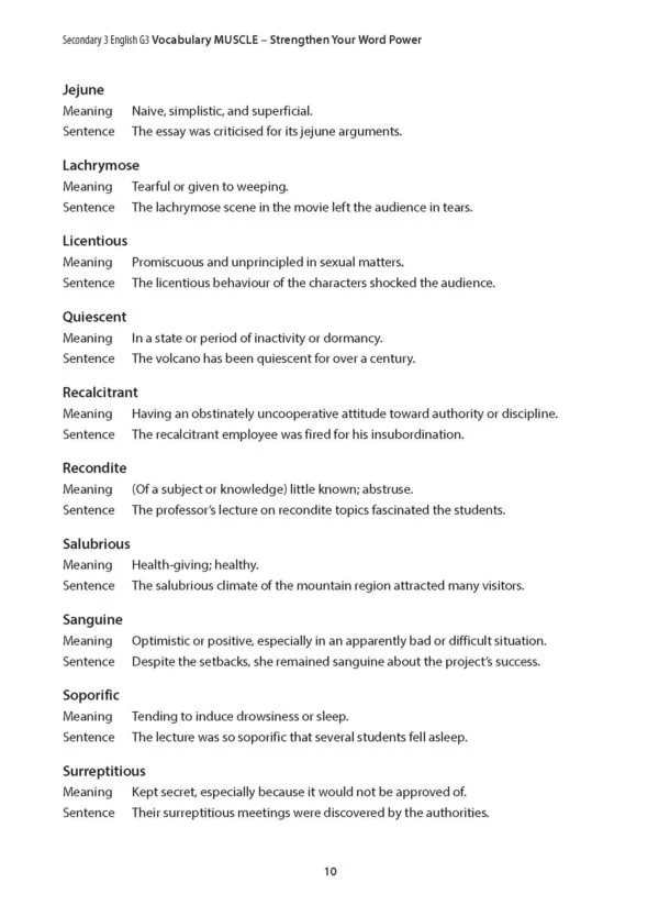 Secondary 3 English G3 Vocabulary MUSCLE Strengthen Your Word Power - Image 3