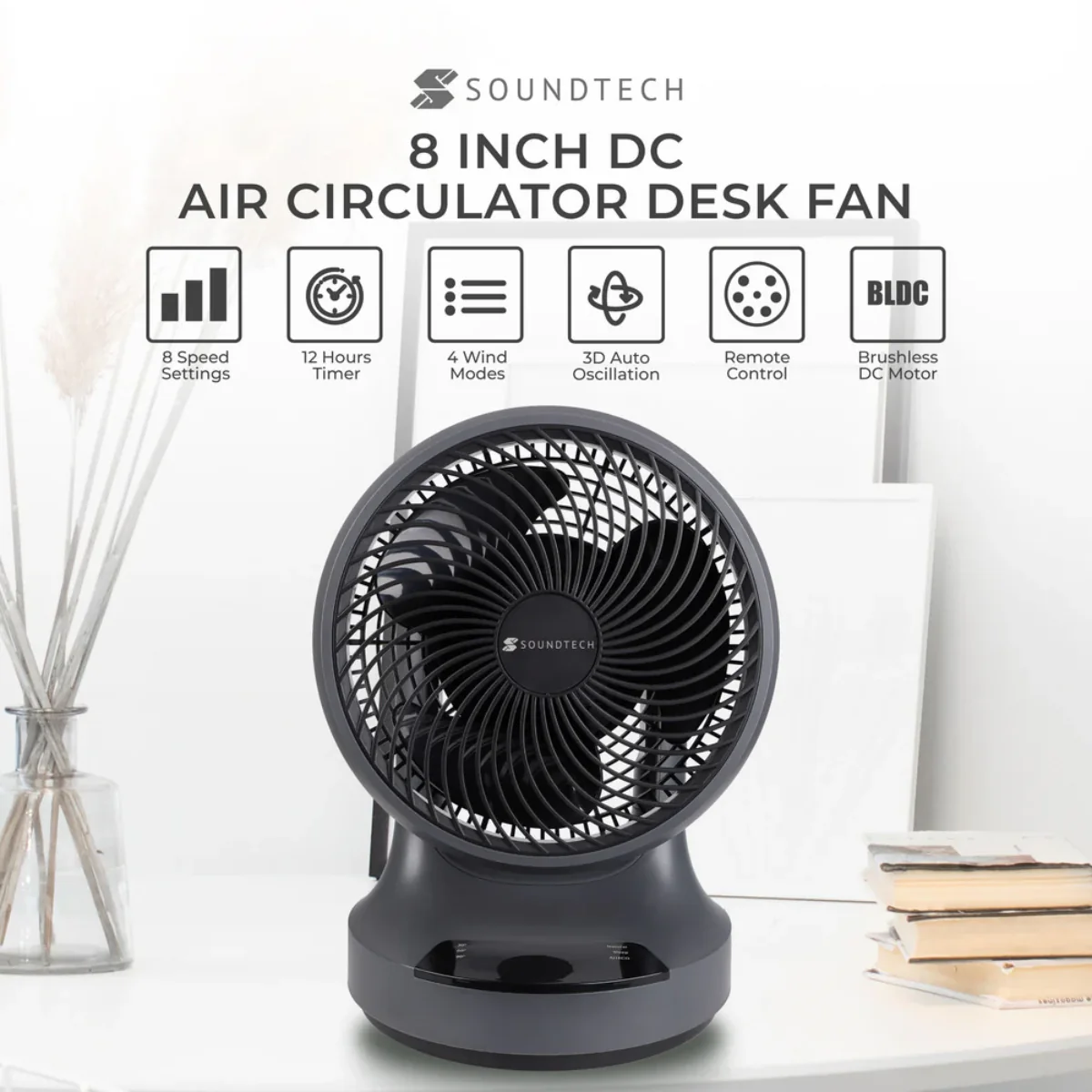 SoundTeoh 8-inch DC Motor Storm Air Circulator (Model ACF-4) - Image 2