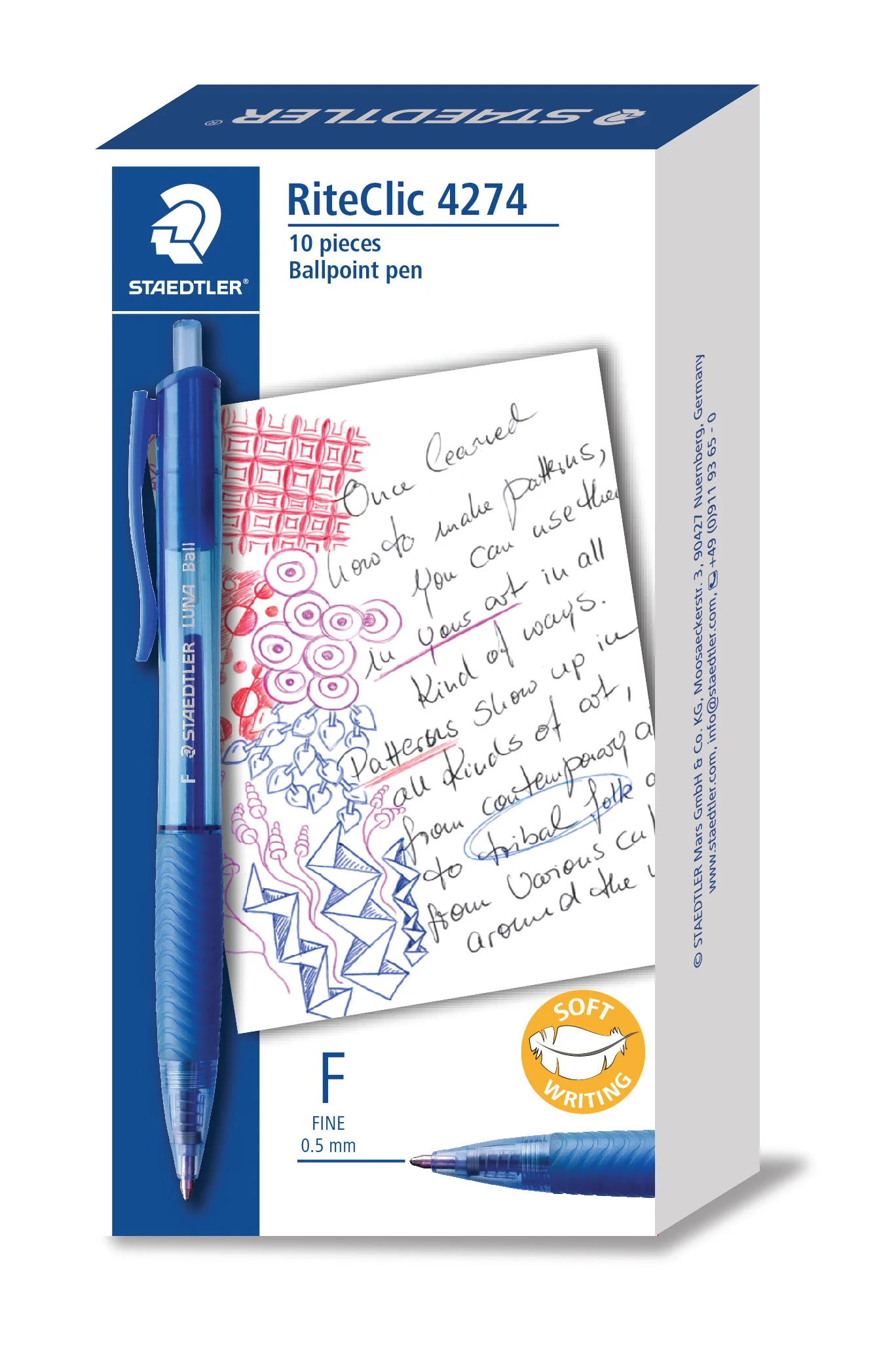 STAEDTLER BALLPOINT PEN LUNA RITECLIC 07 IN BOX - Image 2