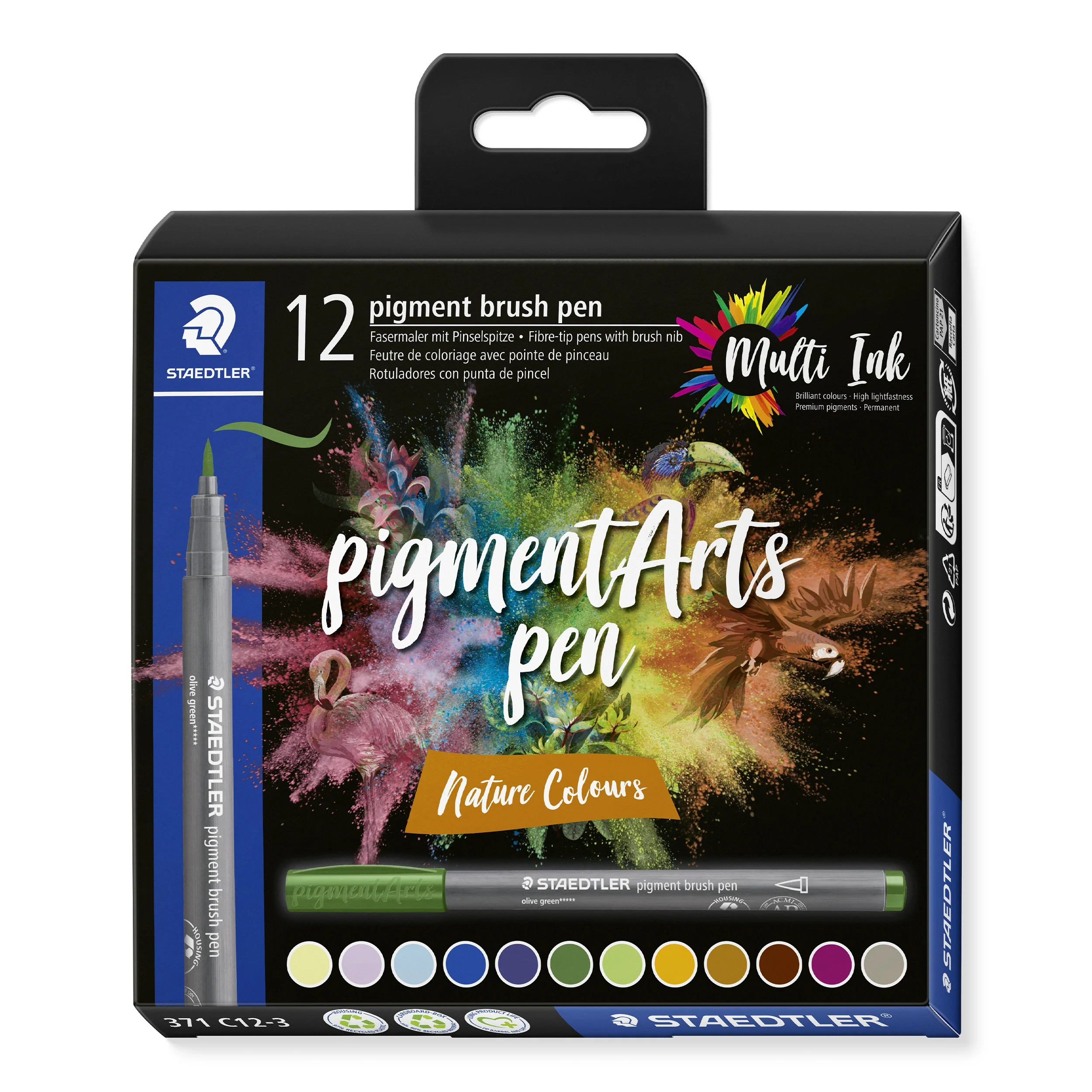 Staedtler Pigment Brush Pen 12's 371 C12 - Image 10