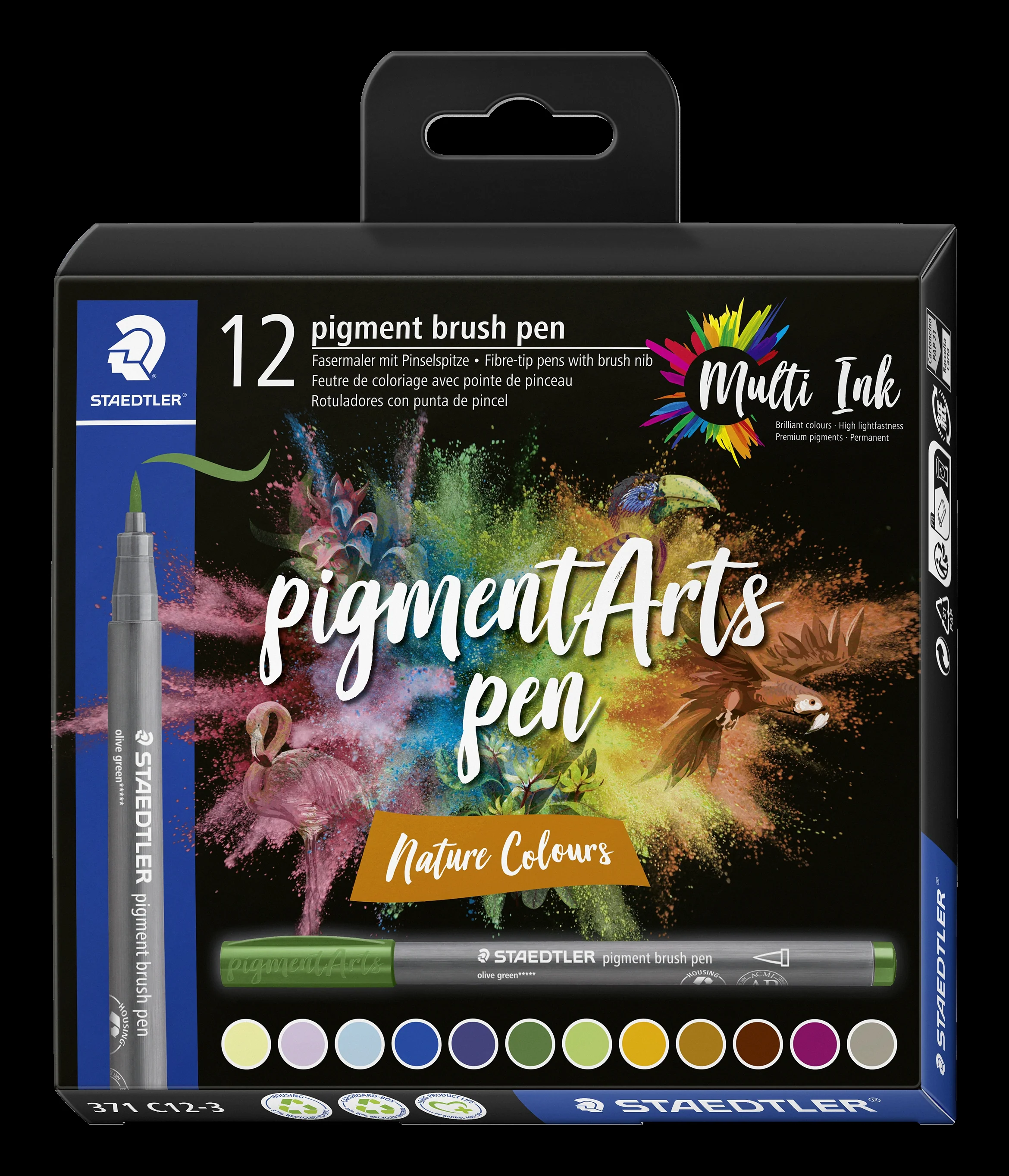 Staedtler Pigment Brush Pen 12's 371 C12 - Image 14