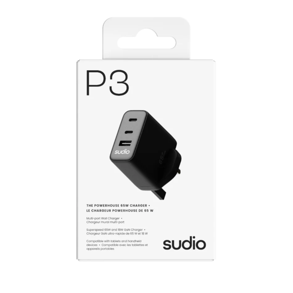 Sudio P3 65W Charger (Black) - Image 4