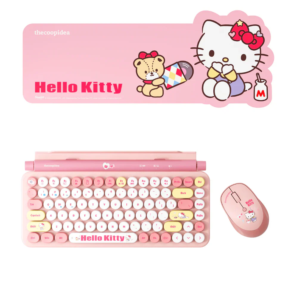 Thecoopidea Sanrio Retro Tappy Wireless Keyboard & Mouse Set (Hello Kitty) - Image 2
