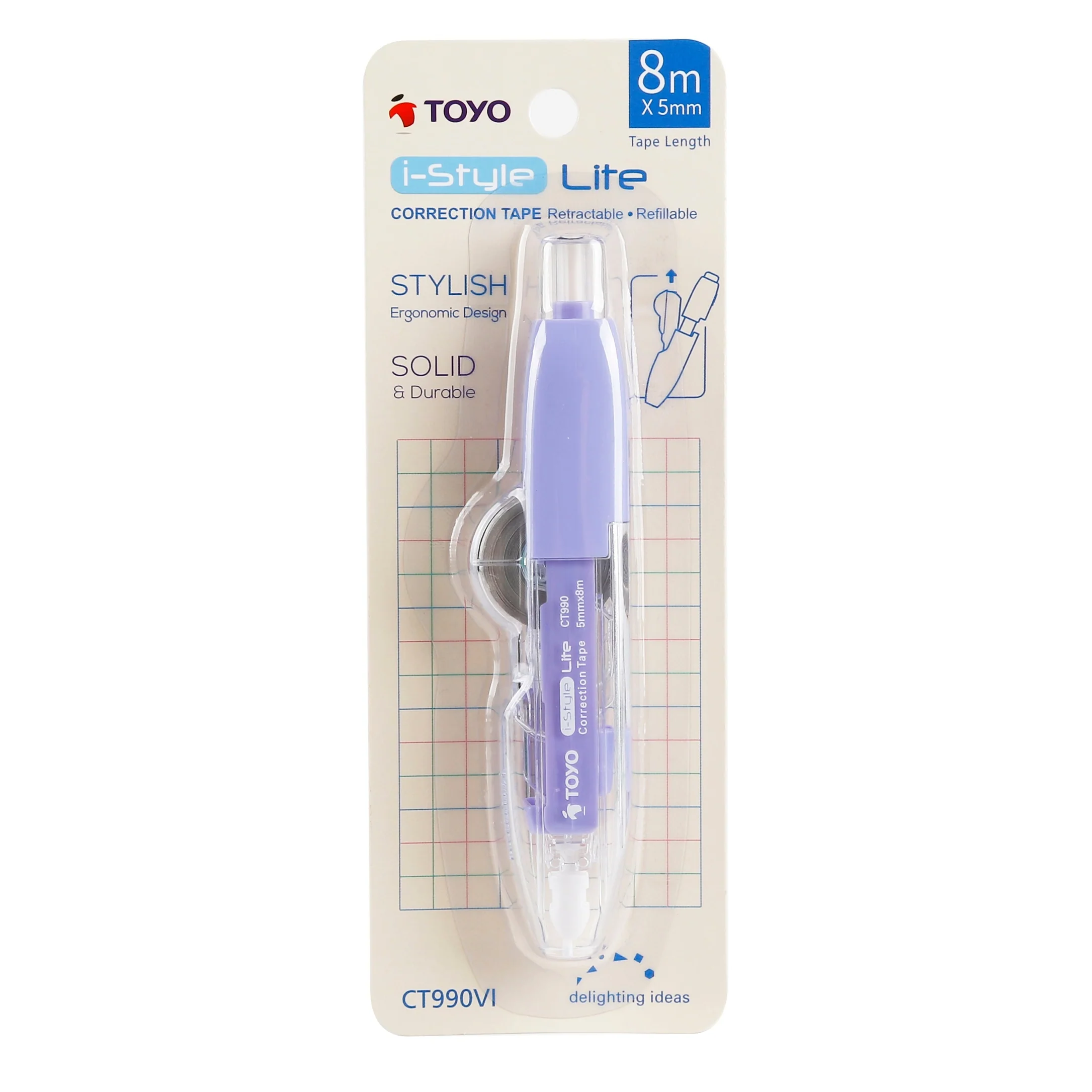 TOYO I-STYLE LITE CORRECTION TAPE 5MMX8M CT990 - Image 3