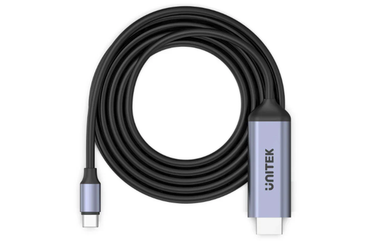 Unitek V1423B USB-C to HDMI Cable - 1.8m - Black + Grey Up to 8K 60Hz - HDCP2.3 - Image 2
