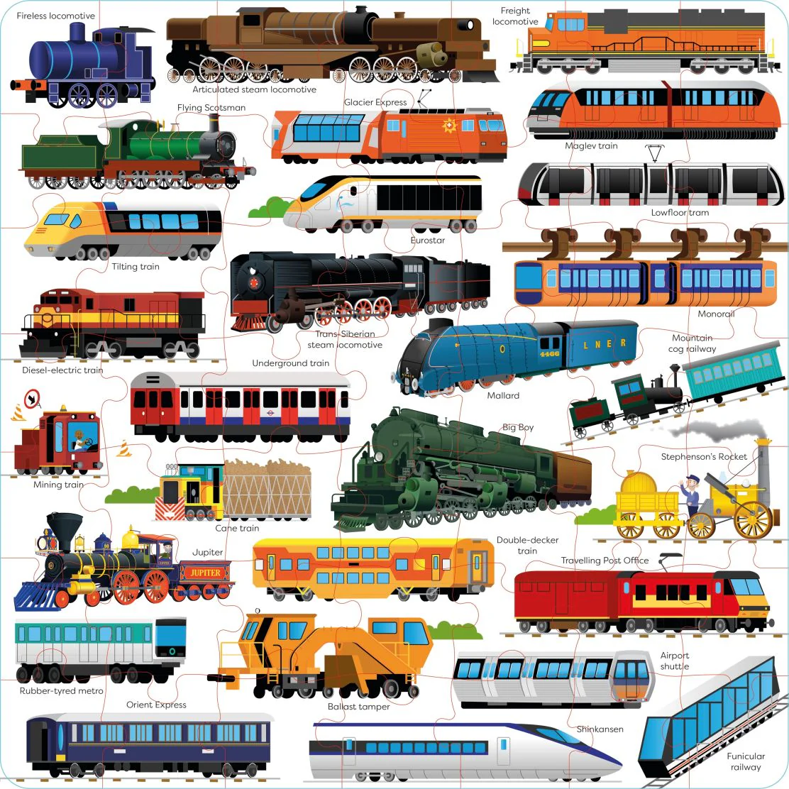 Usborne Book & Jigsaw: Trains - Image 4