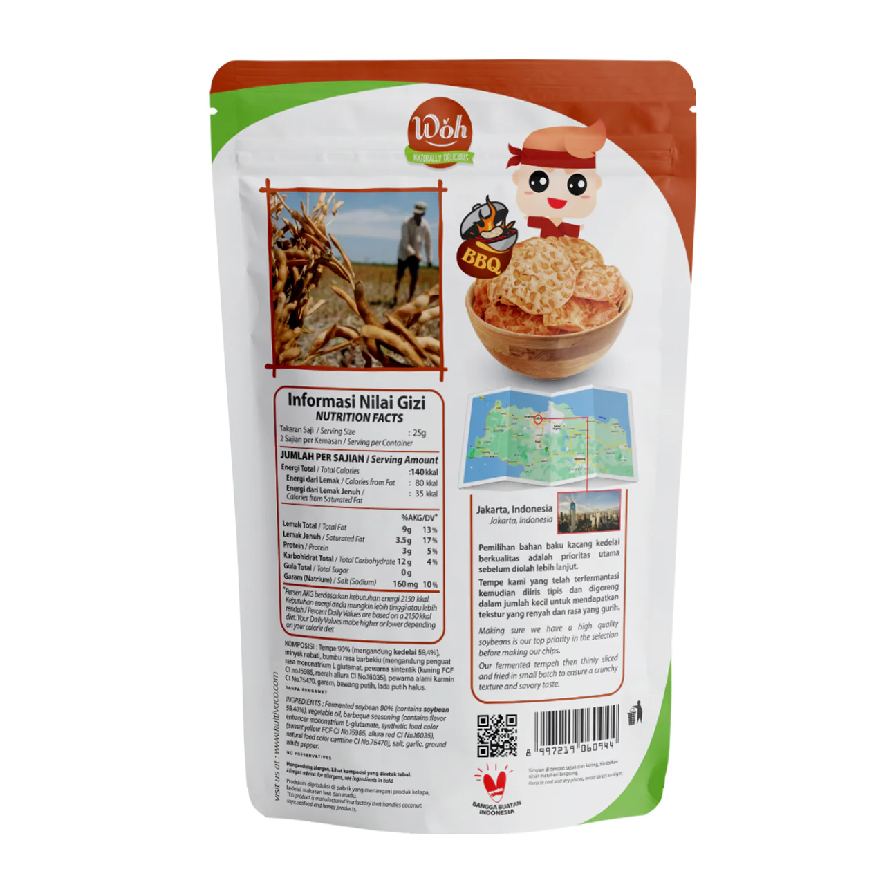 WOH Handcrafted Tempeh Chips 50gms - Image 2