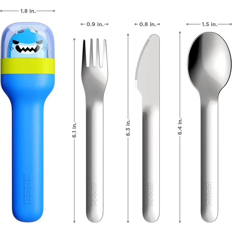 Zoku Kids Pocket Utensil Set - Shark - Image 3